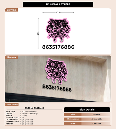 CUSTOM MOCKUP SIGN FOR Carina Castano