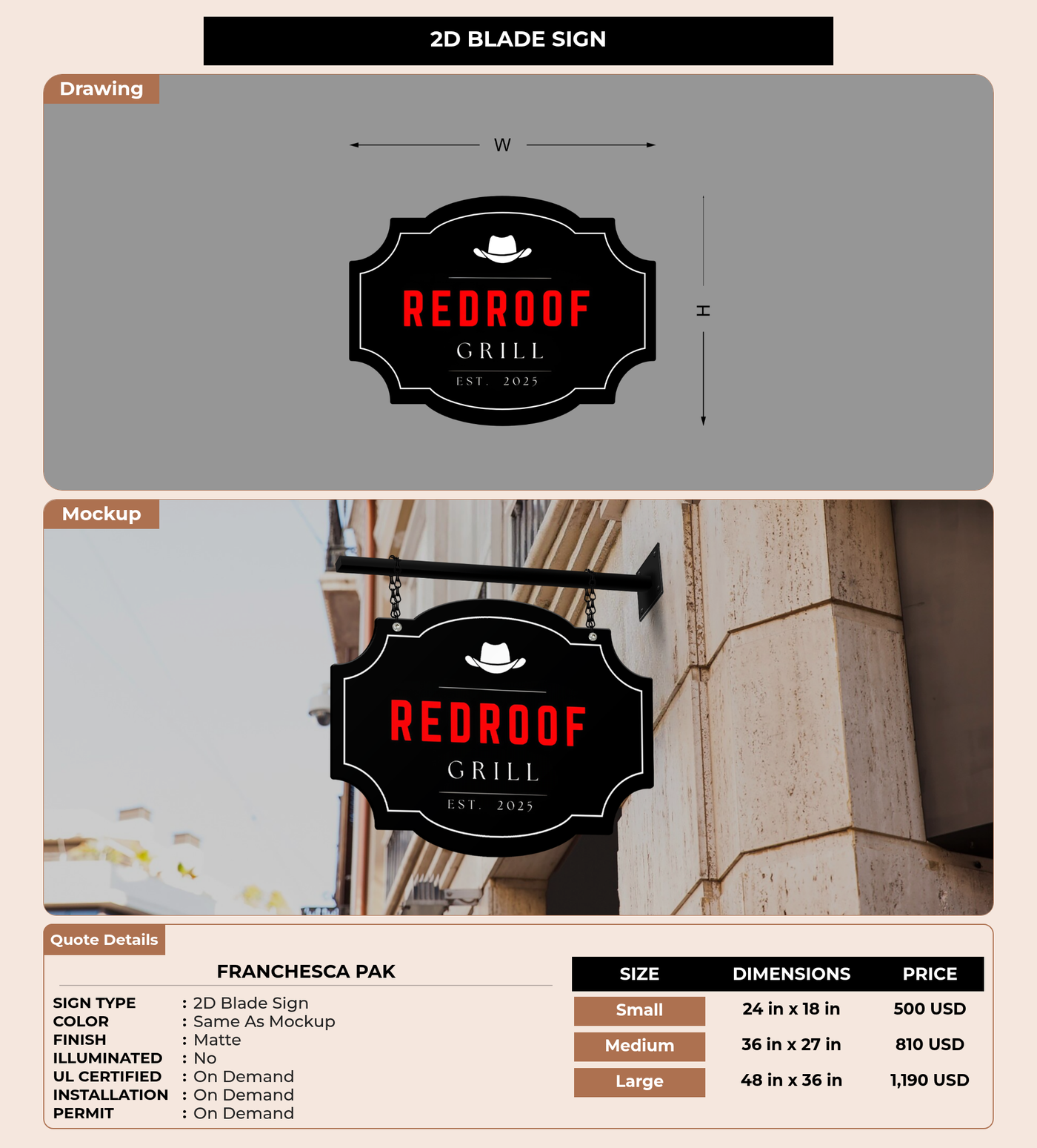 CUSTOM MOCKUP SIGN FOR Franchesca Pak