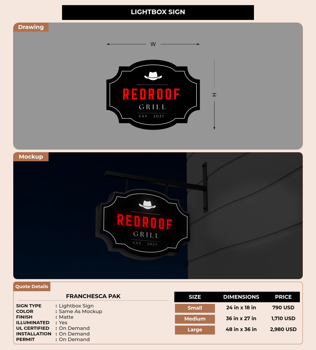 CUSTOM MOCKUP SIGN FOR Franchesca Pak