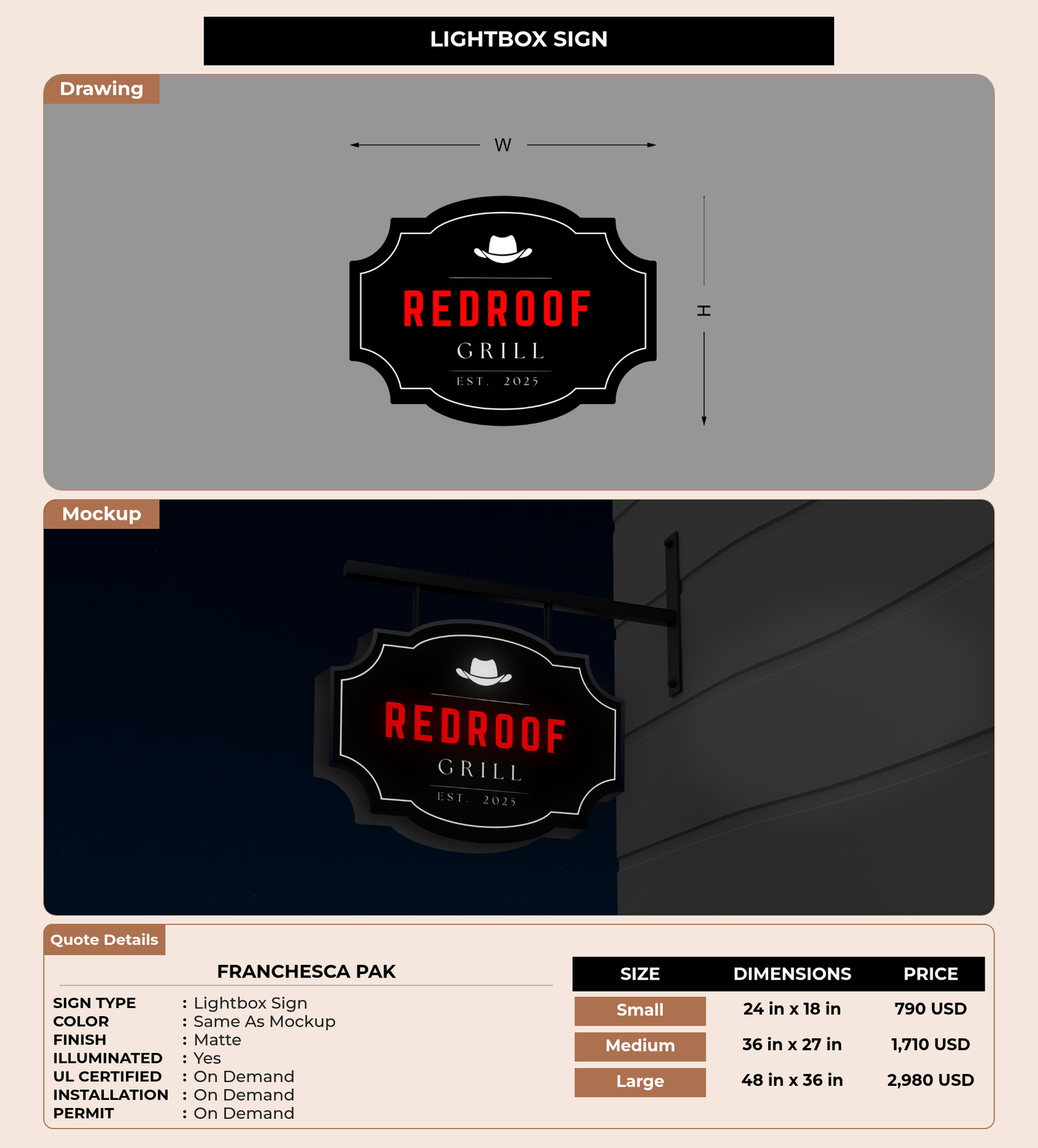 CUSTOM MOCKUP SIGN FOR Franchesca Pak