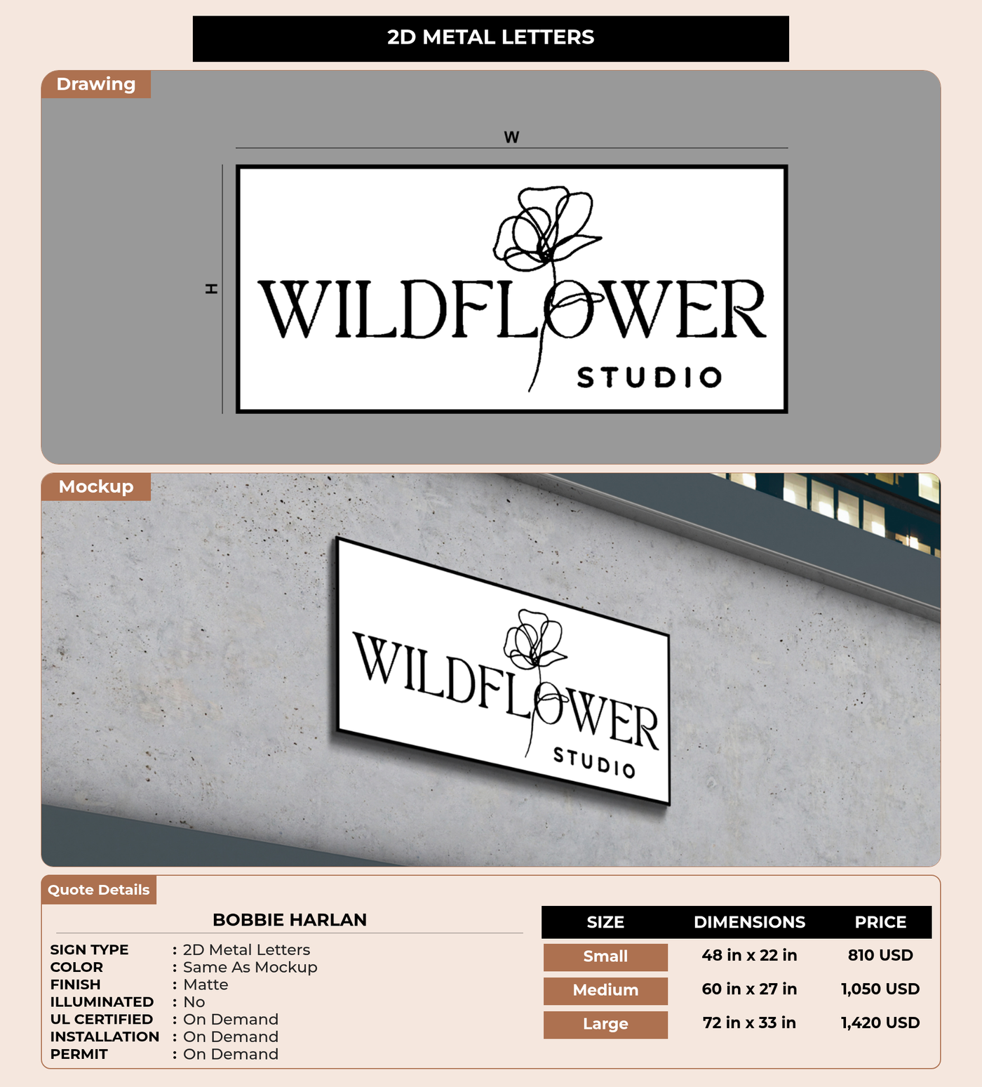 CUSTOM MOCKUP SIGN FOR Bobbie Harlan