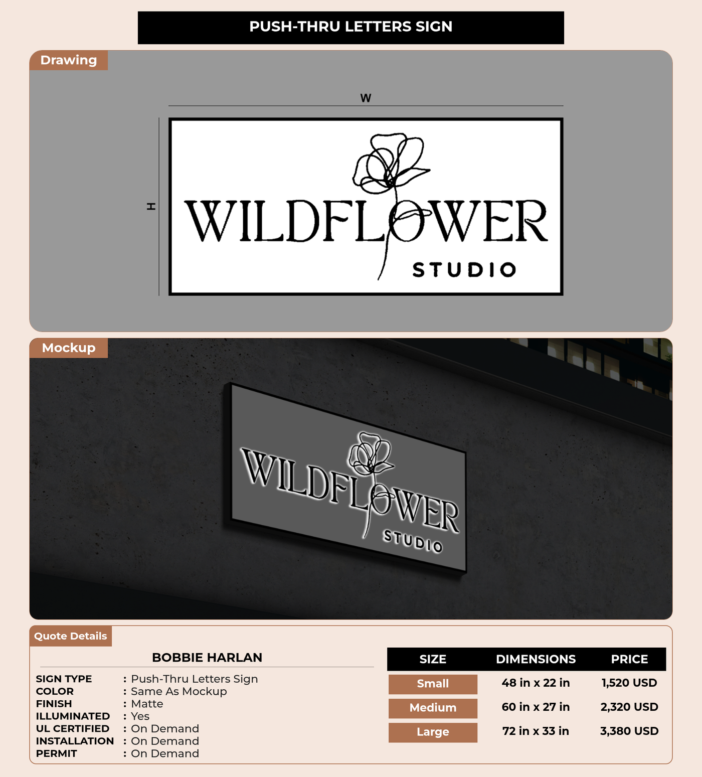 CUSTOM MOCKUP SIGN FOR Bobbie Harlan