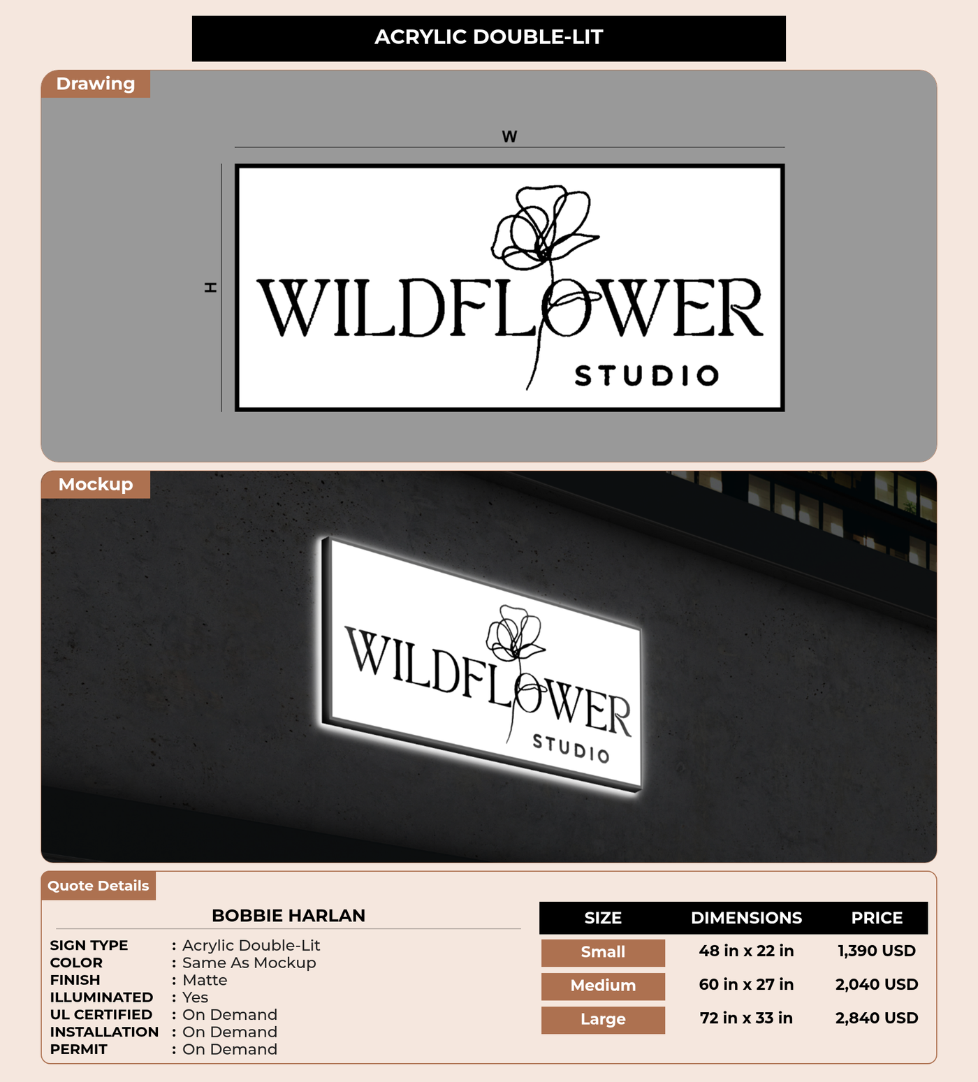 CUSTOM MOCKUP SIGN FOR Bobbie Harlan
