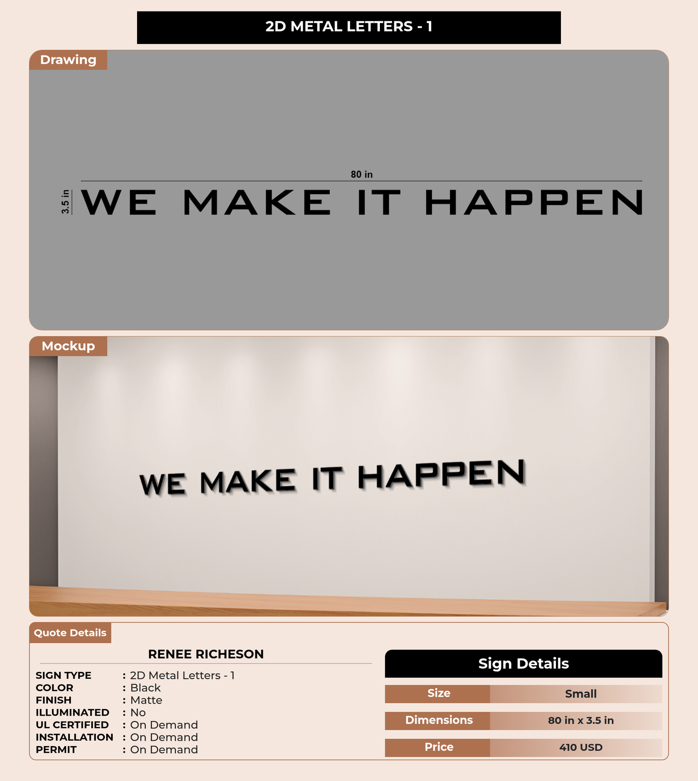 CUSTOM MOCKUP SIGN FOR renee richeson