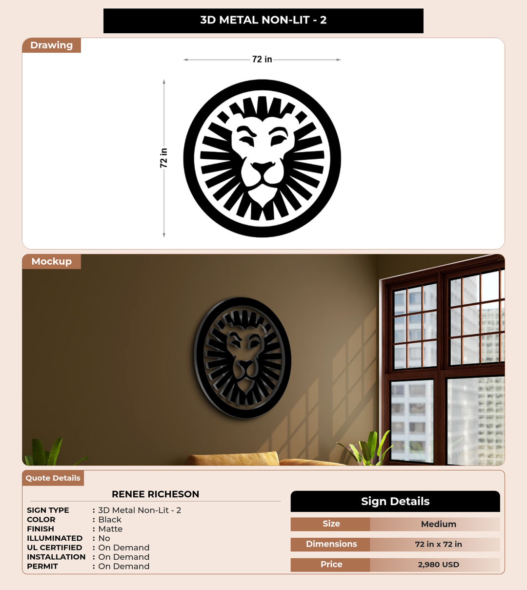 CUSTOM MOCKUP SIGN FOR renee richeson