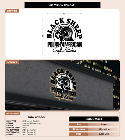 CUSTOM MOCKUP SIGN FOR Andy Wysocki