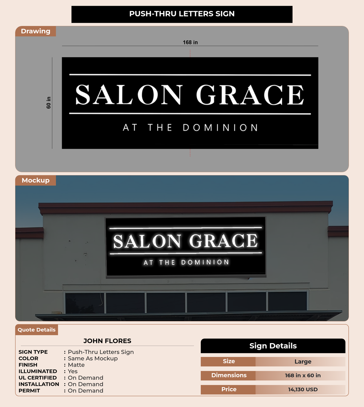 CUSTOM MOCKUP SIGN FOR John Flores