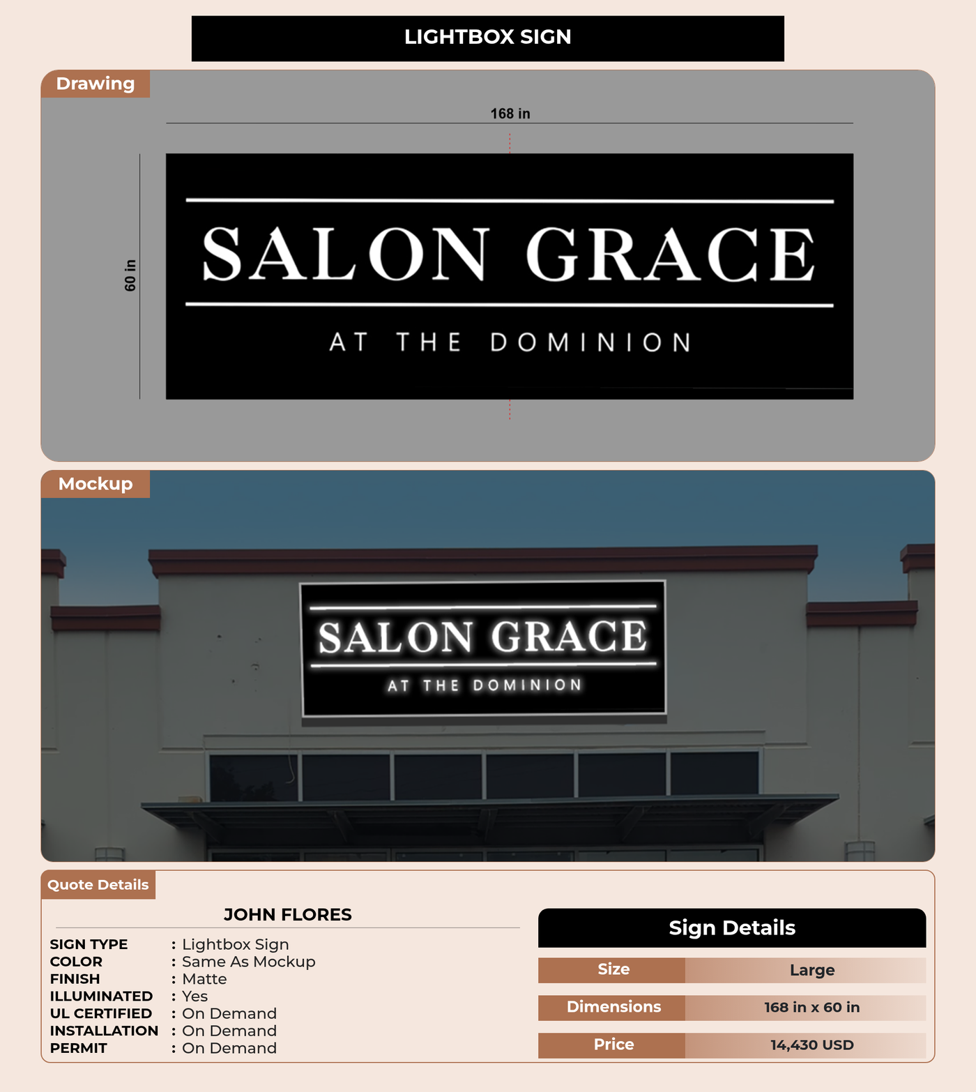 CUSTOM MOCKUP SIGN FOR John Flores
