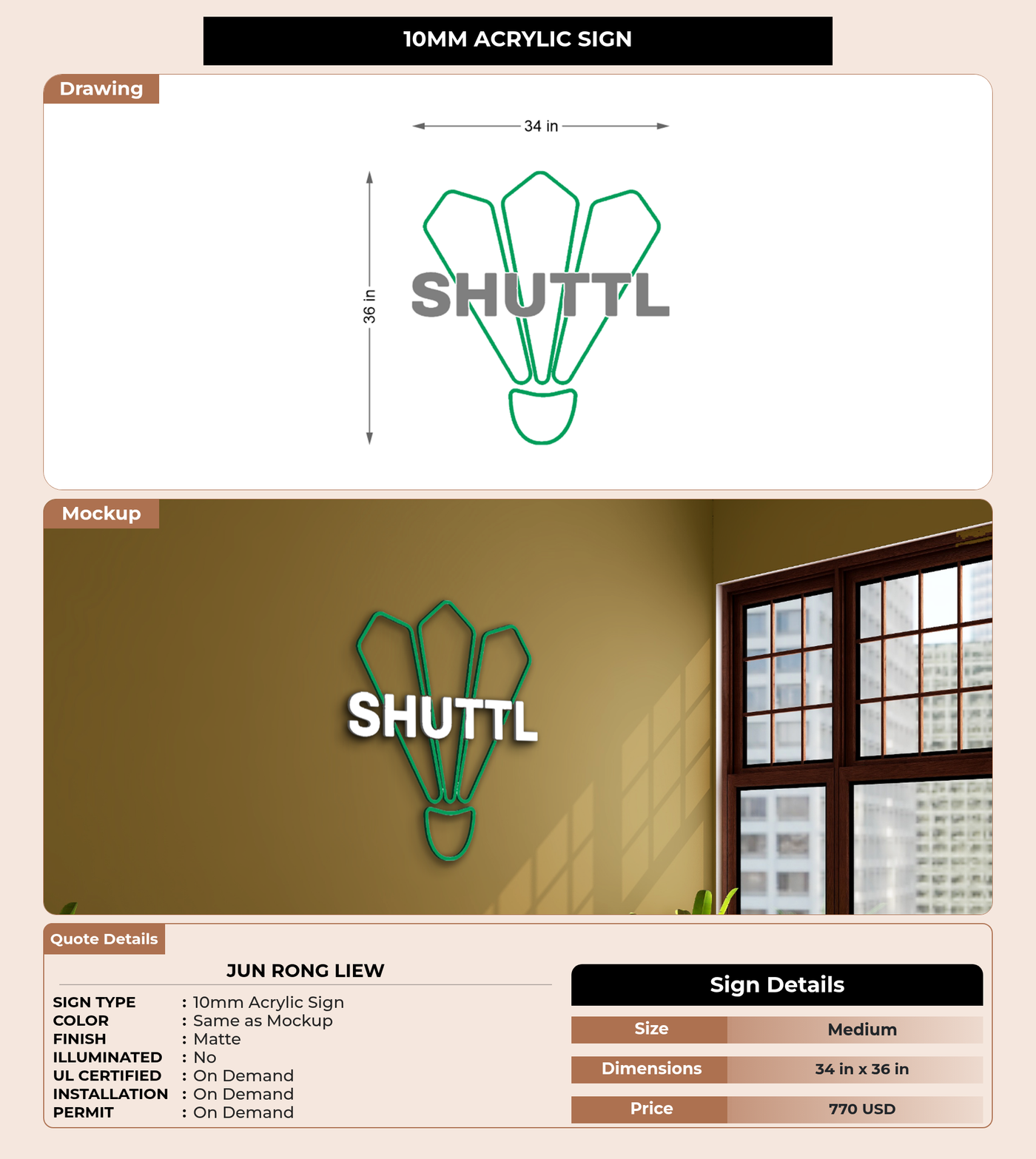 CUSTOM MOCKUP SIGN FOR Jun Rong Liew
