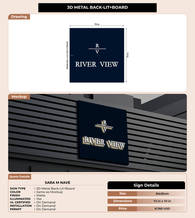 CUSTOM MOCKUP SIGN FOR Sara M Nave