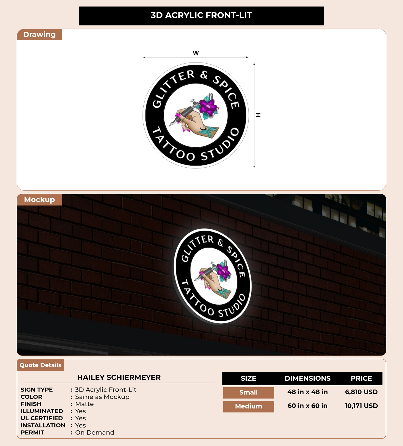 CUSTOM MOCKUP SIGN FOR Hailey Schiermeyer
