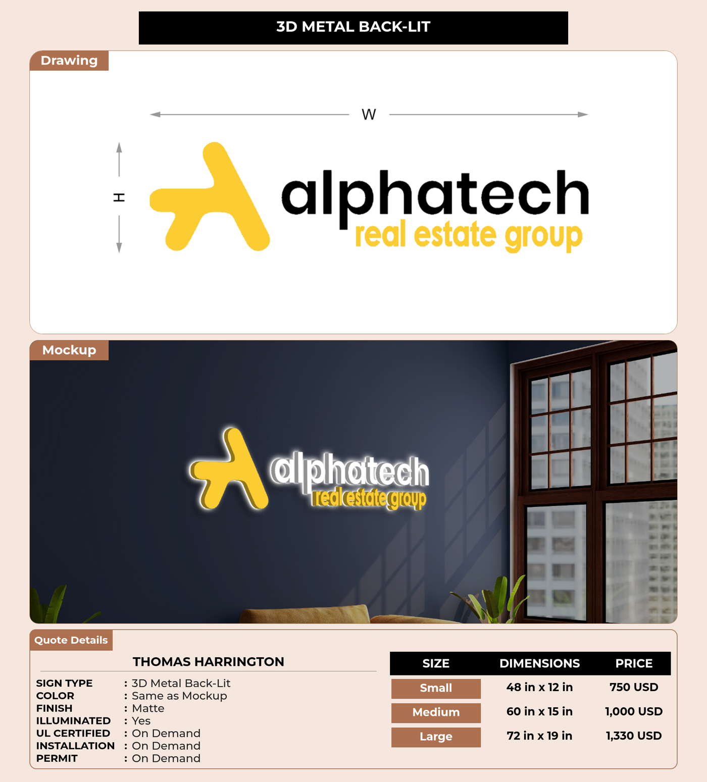 CUSTOM MOCKUP SIGN FOR Thomas Harrington