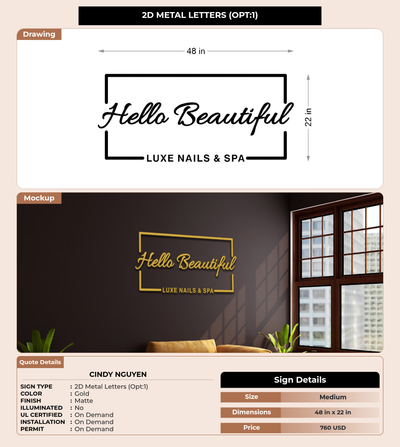 CUSTOM MOCKUP SIGN FOR cindy nguyen