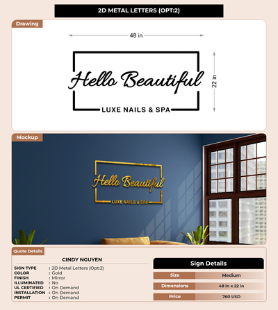 CUSTOM MOCKUP SIGN FOR cindy nguyen