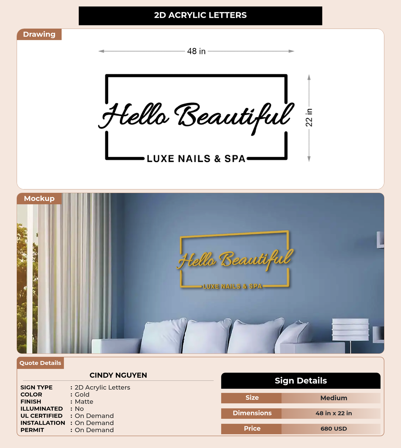 CUSTOM MOCKUP SIGN FOR cindy nguyen