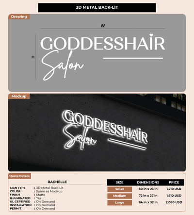 CUSTOM MOCKUP SIGN FOR Rachelle