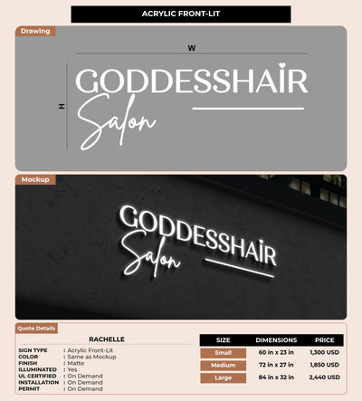 CUSTOM MOCKUP SIGN FOR Rachelle
