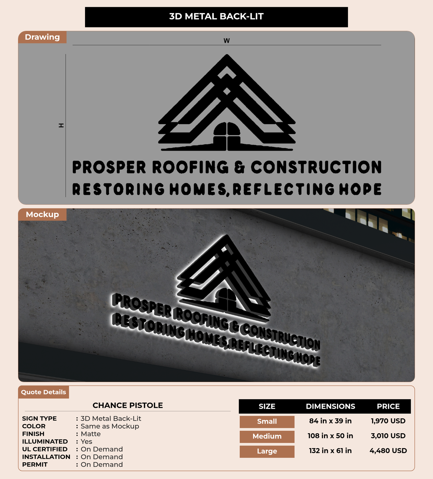 CUSTOM MOCKUP SIGN FOR Chance Pistole