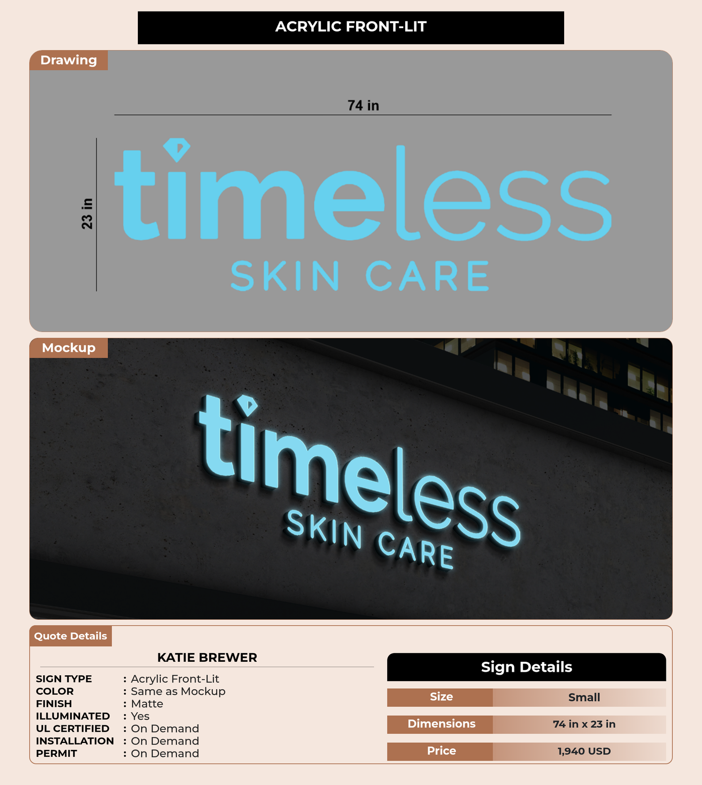 CUSTOM MOCKUP SIGN FOR Katie Brewer