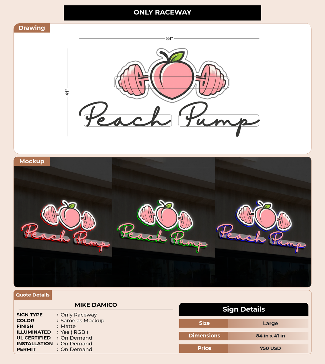 CUSTOM MOCKUP SIGN FOR Mike Damico