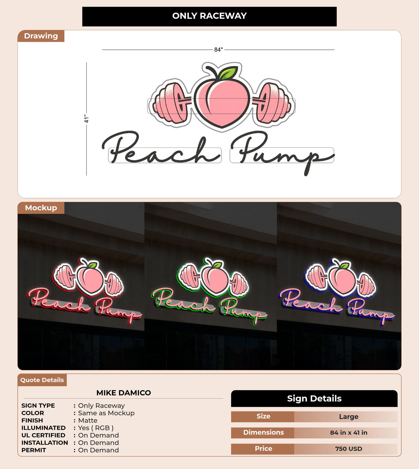 CUSTOM MOCKUP SIGN FOR Mike Damico
