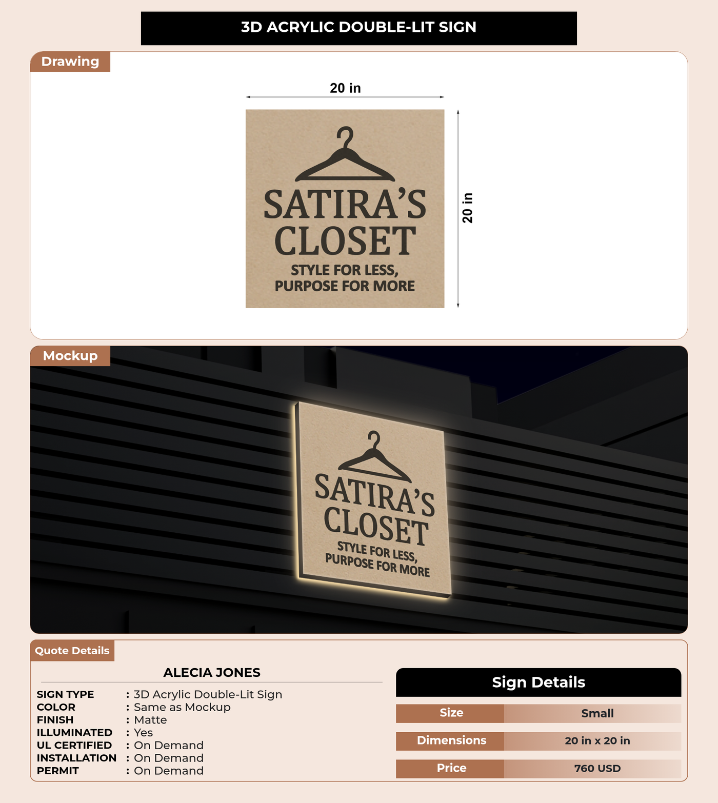 CUSTOM MOCKUP SIGN FOR Alecia Jones