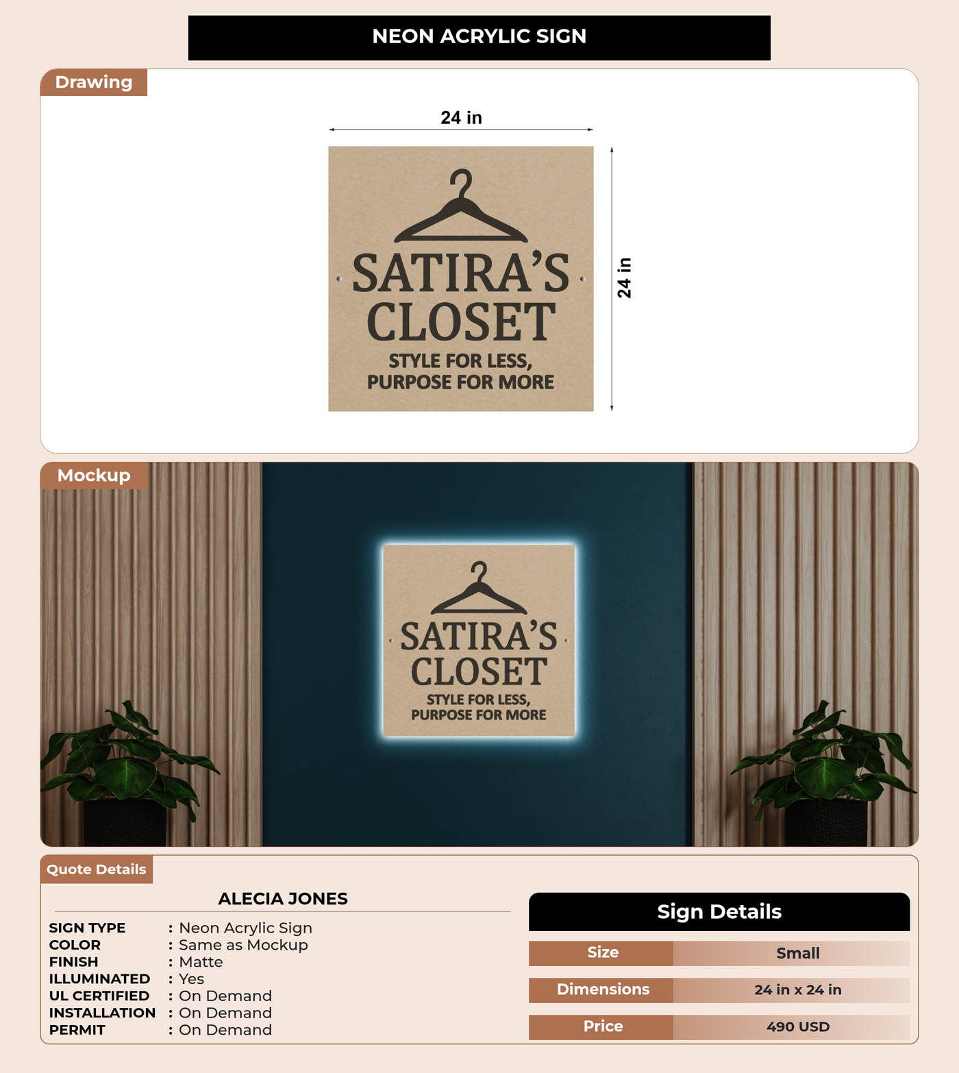 CUSTOM MOCKUP SIGN FOR Alecia Jones