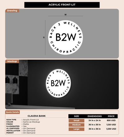 CUSTOM MOCKUP SIGN FOR Claudia Bank