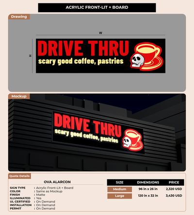 CUSTOM MOCKUP SIGN FOR Ova Alarcon