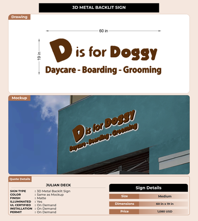 CUSTOM MOCKUP SIGN FOR Julian deck