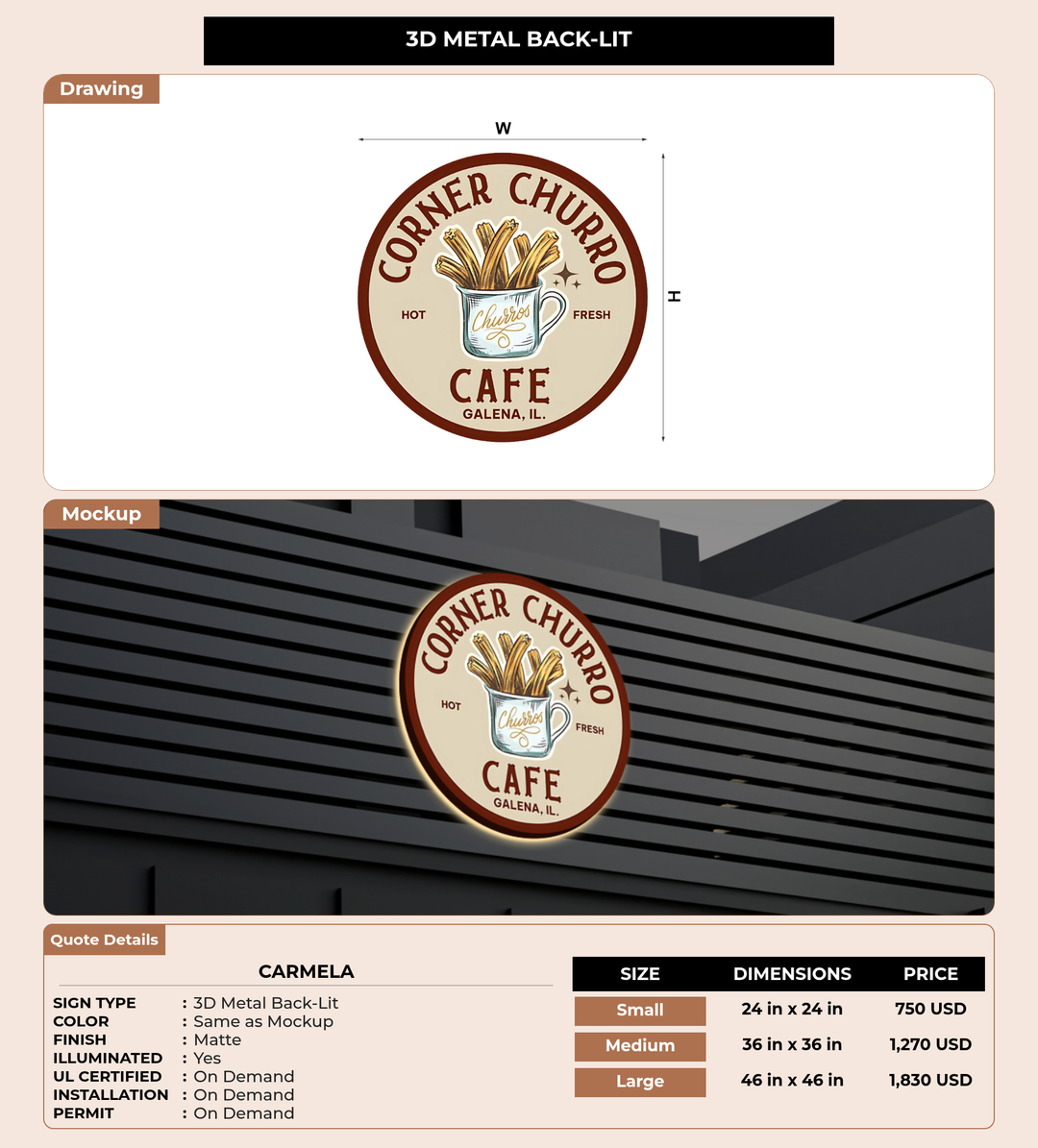 CUSTOM MOCKUP SIGN FOR Carmela
