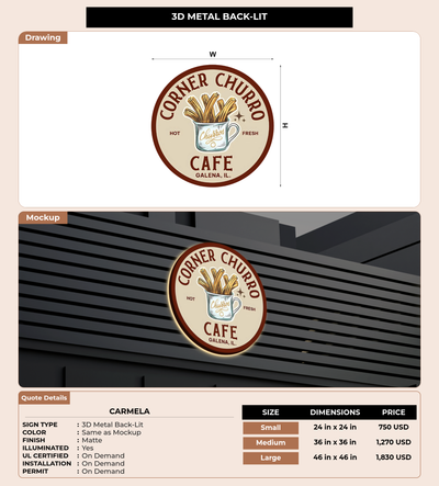 CUSTOM MOCKUP SIGN FOR Carmela