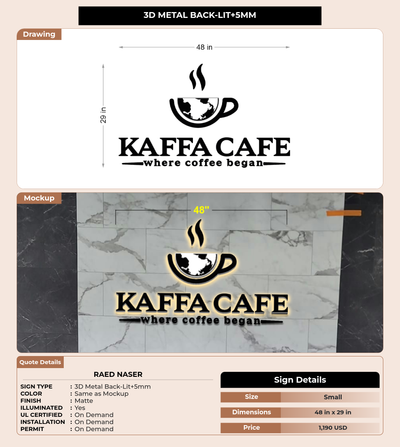CUSTOM MOCKUP SIGN FOR Raed Naser