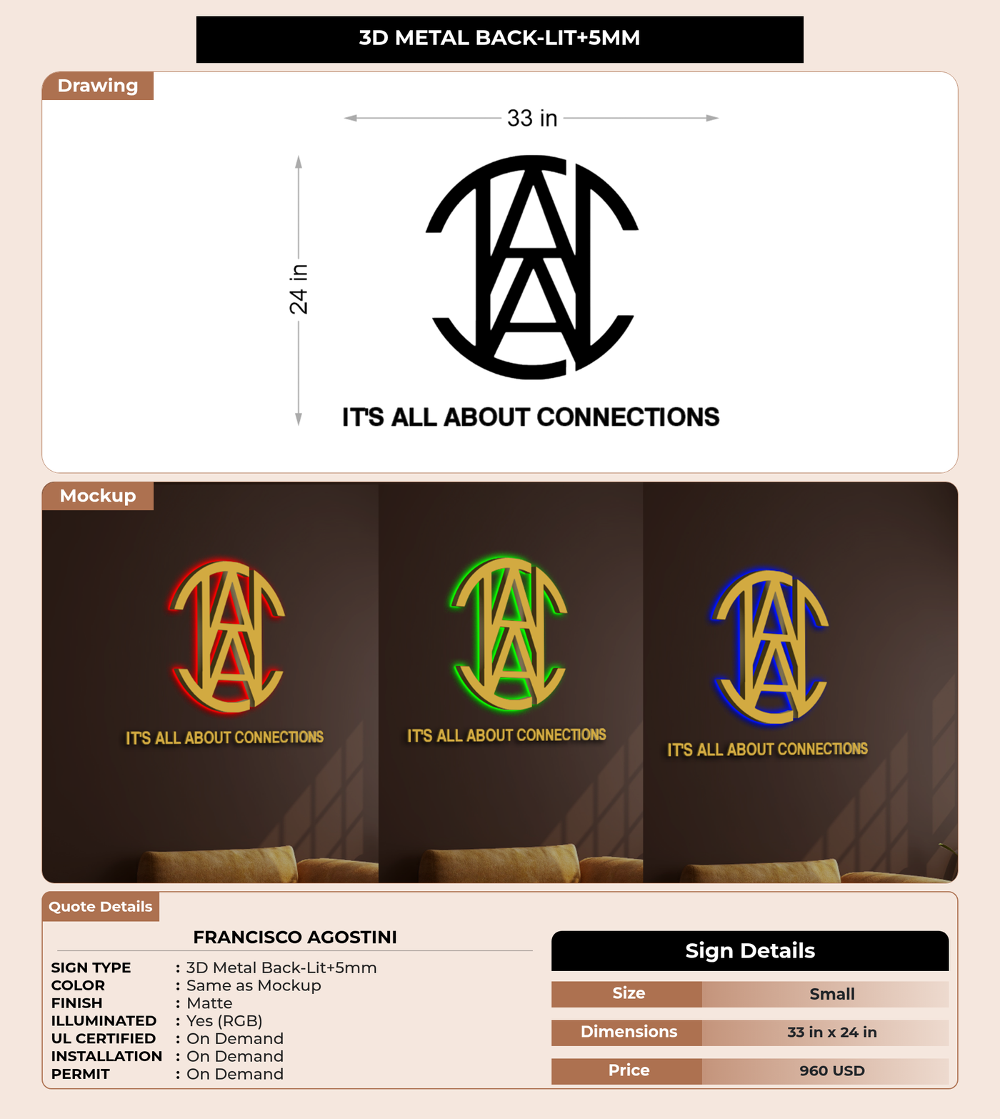 CUSTOM MOCKUP SIGN FOR Francisco agostini