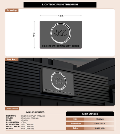 CUSTOM MOCKUP SIGN FOR Michelle Reed