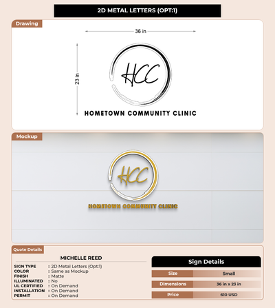 CUSTOM MOCKUP SIGN FOR Michelle Reed