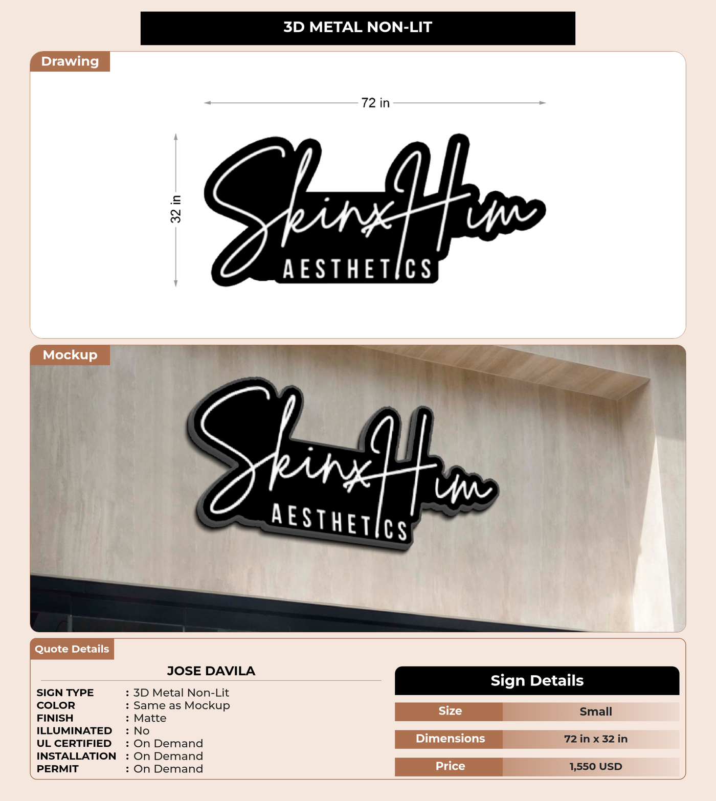 CUSTOM MOCKUP SIGN FOR Jose Davila