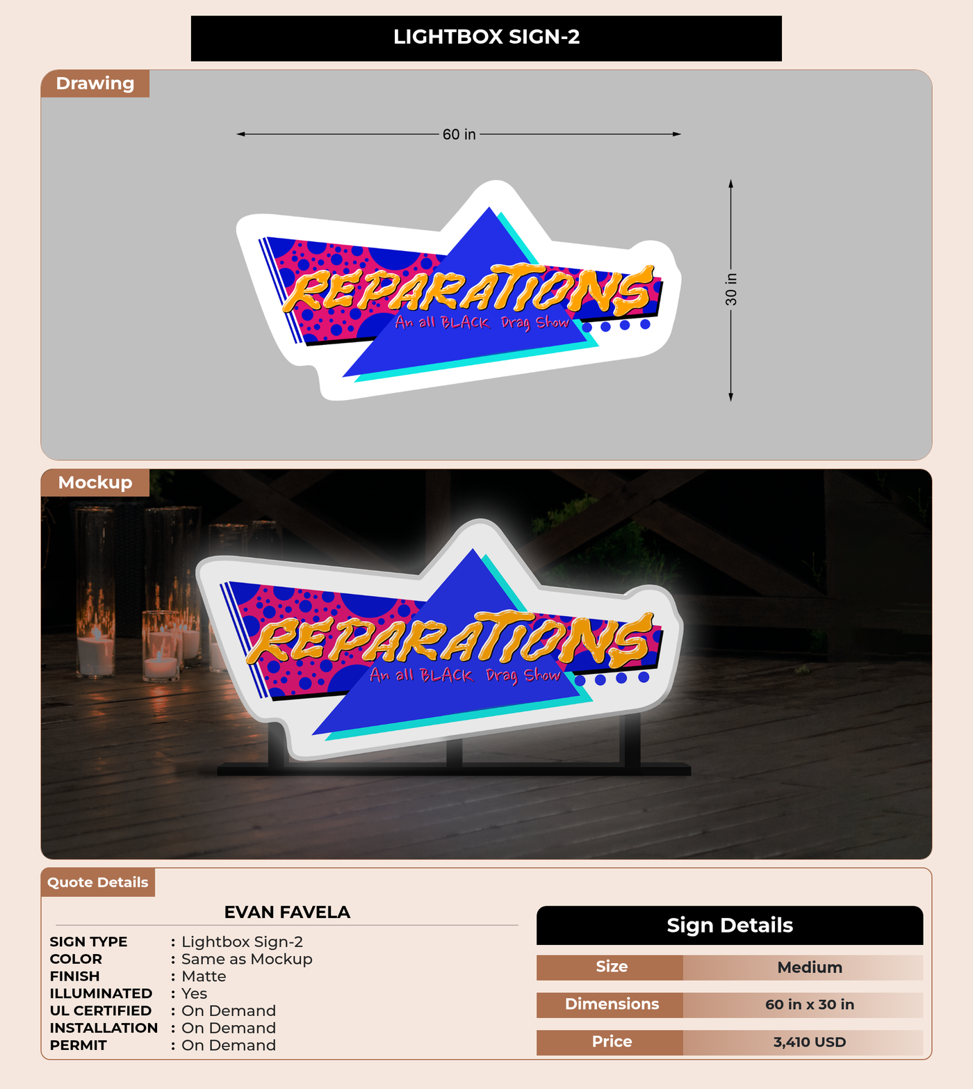 CUSTOM MOCKUP SIGN FOR Evan Favela