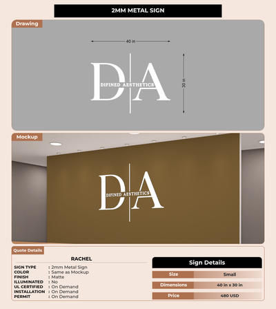 CUSTOM MOCKUP SIGN FOR Rachel
