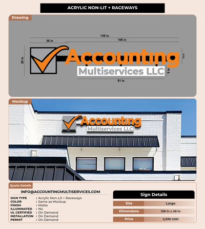 CUSTOM MOCKUP SIGN FOR Info@accountingmultiservices.com