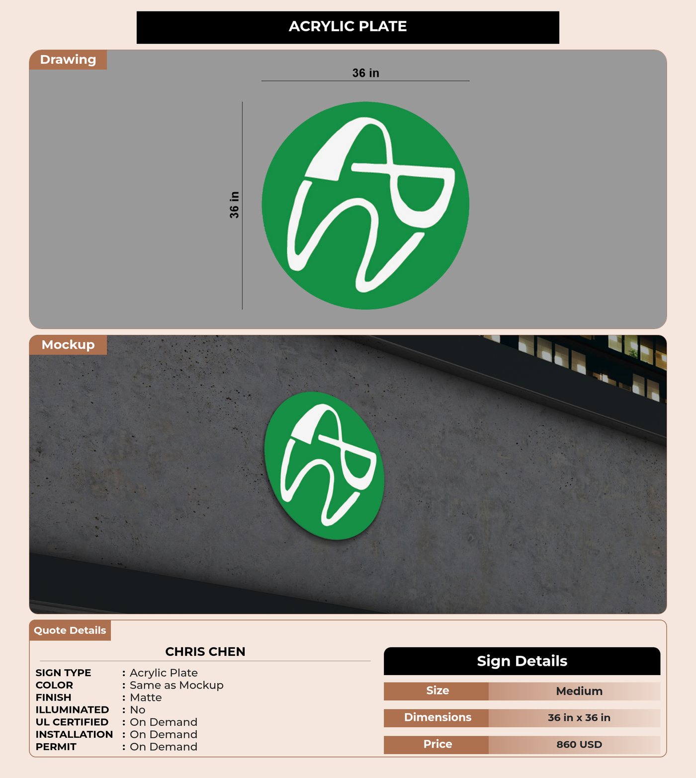 CUSTOM MOCKUP SIGN FOR Chris Chen