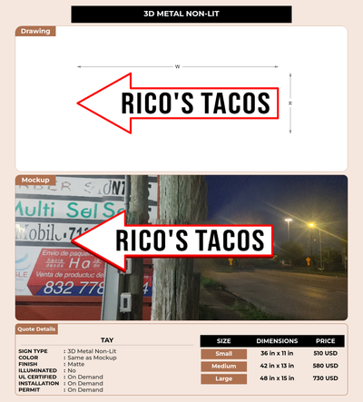 CUSTOM MOCKUP SIGN FOR Tay