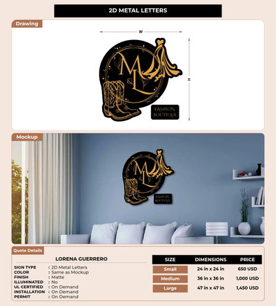 CUSTOM MOCKUP SIGN FOR Lorena Guerrero