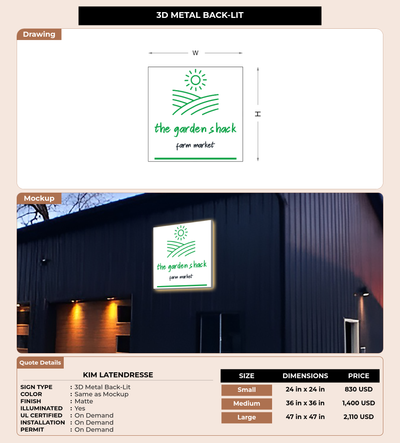 CUSTOM MOCKUP SIGN FOR Kim LaTendresse