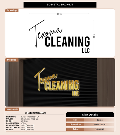 CUSTOM MOCKUP SIGN FOR Chad Buchanan