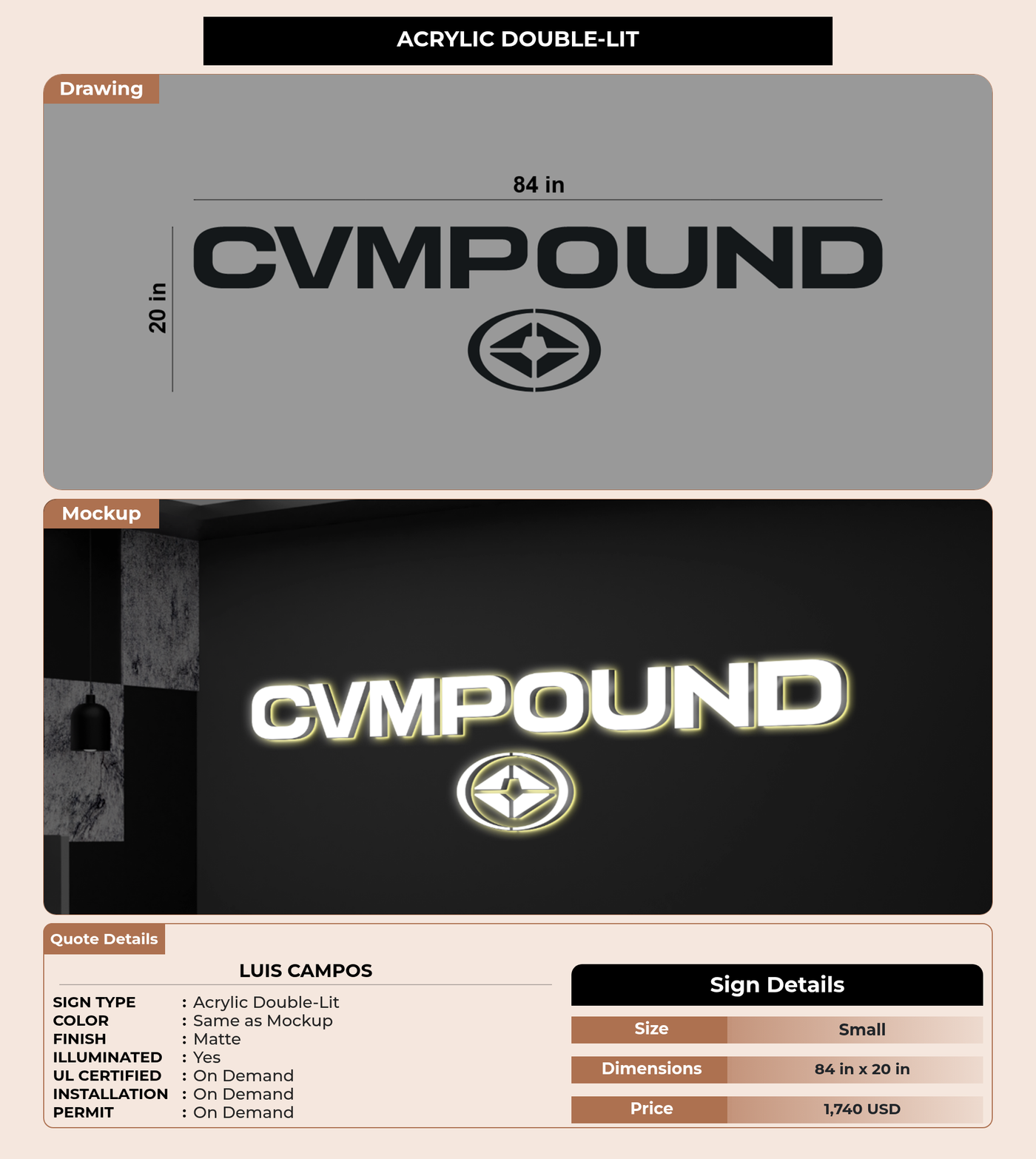 CUSTOM MOCKUP SIGN FOR Luis Campos