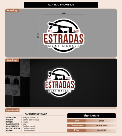 CUSTOM MOCKUP SIGN FOR Alfredo estrada