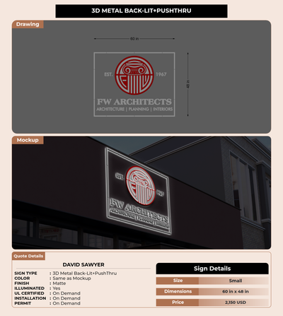 CUSTOM MOCKUP SIGN FOR David Sawyer