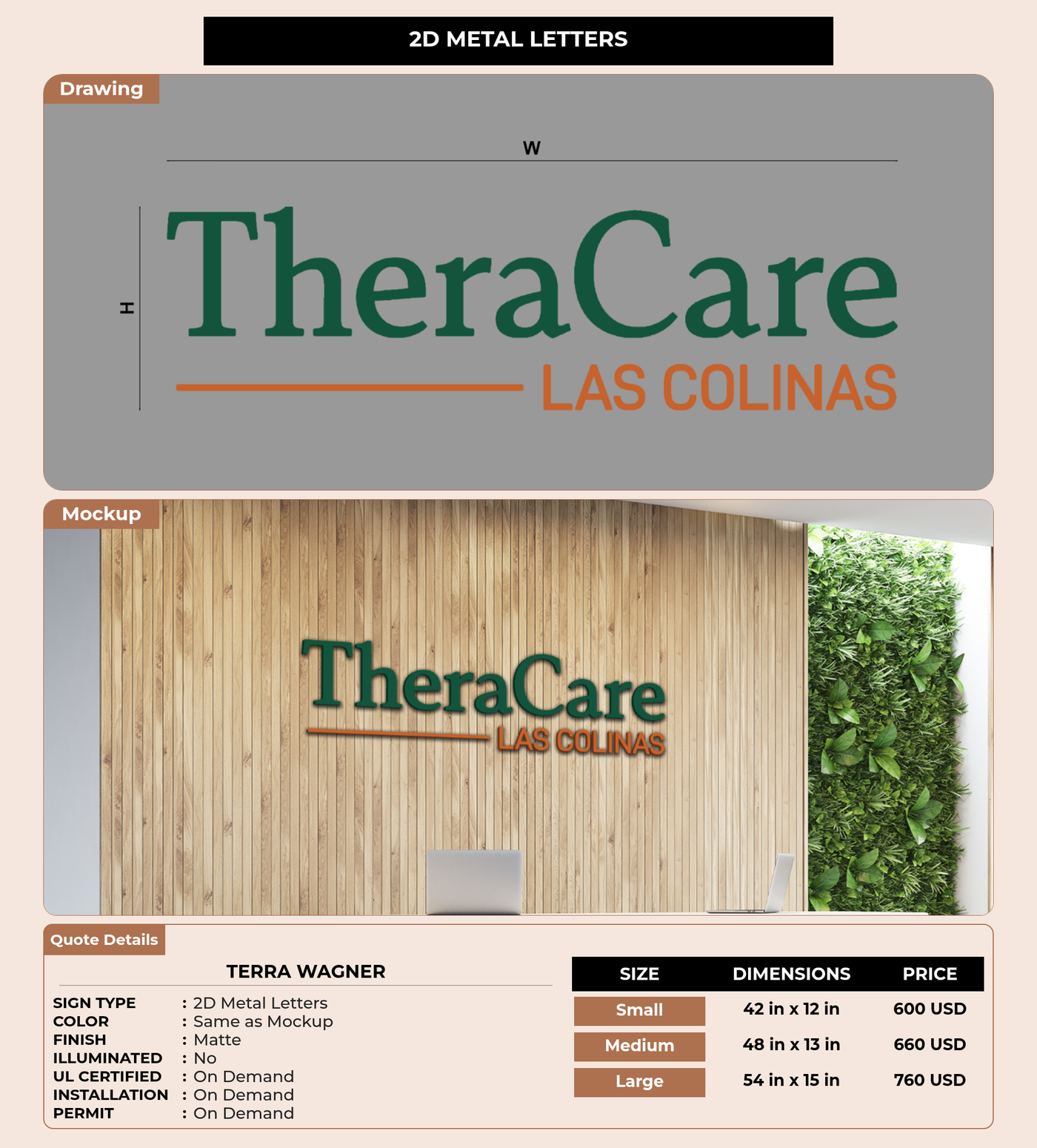 CUSTOM MOCKUP SIGN FOR Terra Wagner