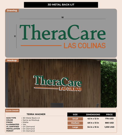 CUSTOM MOCKUP SIGN FOR Terra Wagner